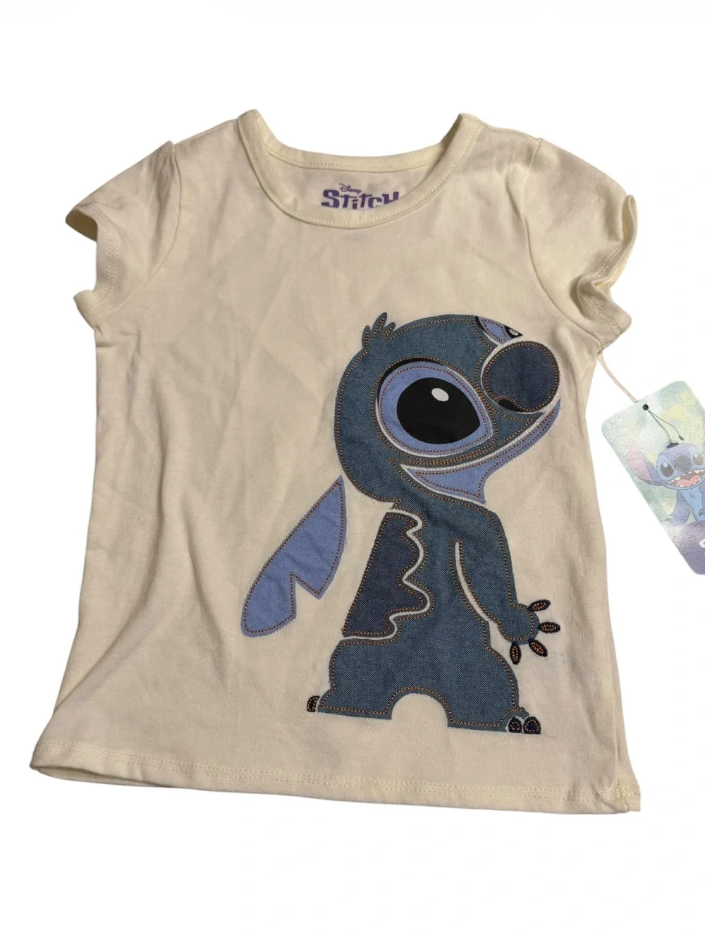 Disney Stitch Denim Appliqué Tee & Joe’s Skinny Moto Mid Rise Jeans NWT Size 4